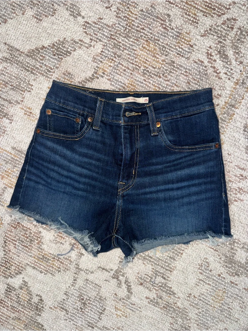 Levi's Dark Blue Denim Cutoff Shorts